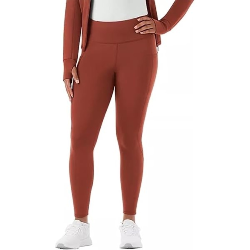 NWT Member's Mark Extra Warm High Rise Leggings XL Rusty Bronze Running